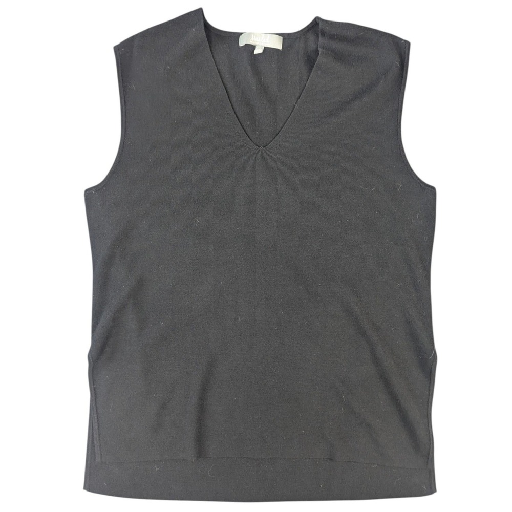 Marled Reunited Clothing V-Neck Sweater Vest Black Size M Rayon Blend High-Low